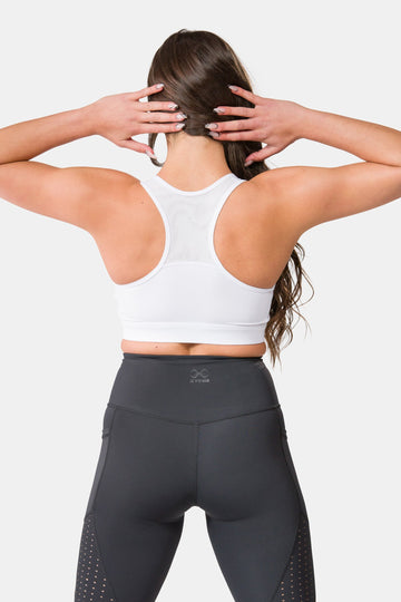 STING Womens Kinetic Chest Protector Sports Bra White